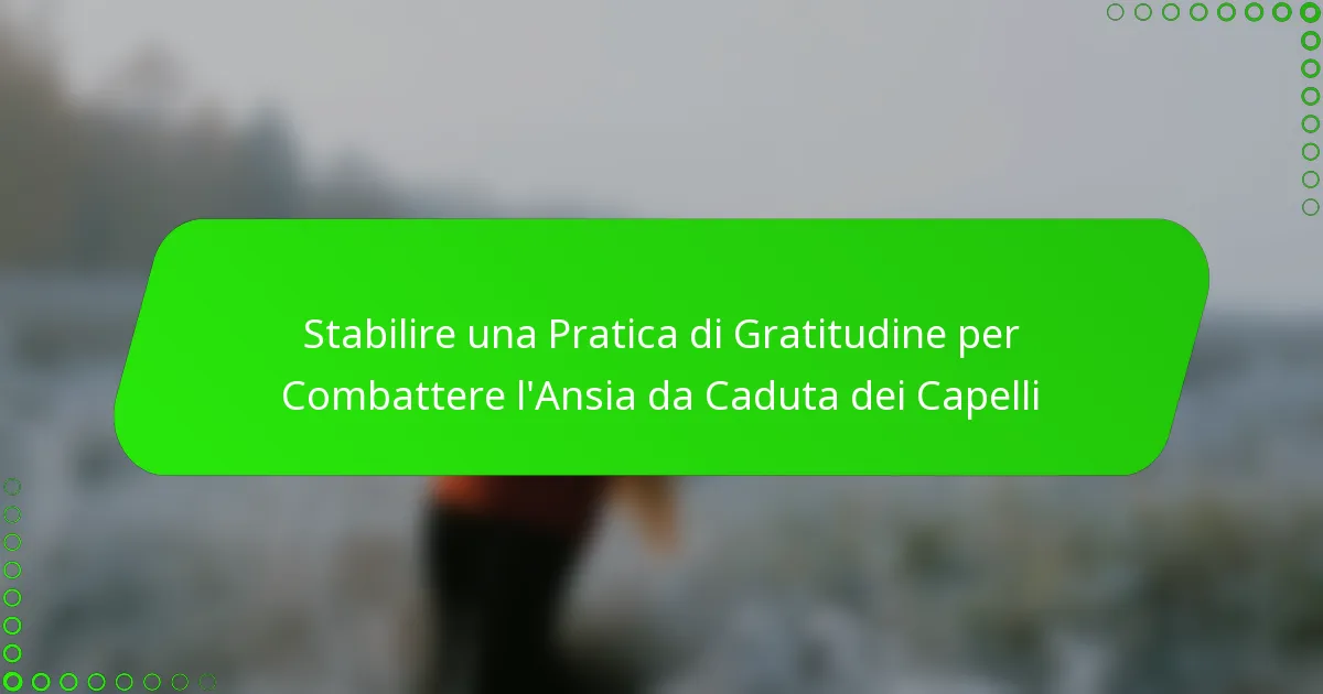 Stabilire una Pratica di Gratitudine per Combattere l’Ansia da Caduta dei Capelli