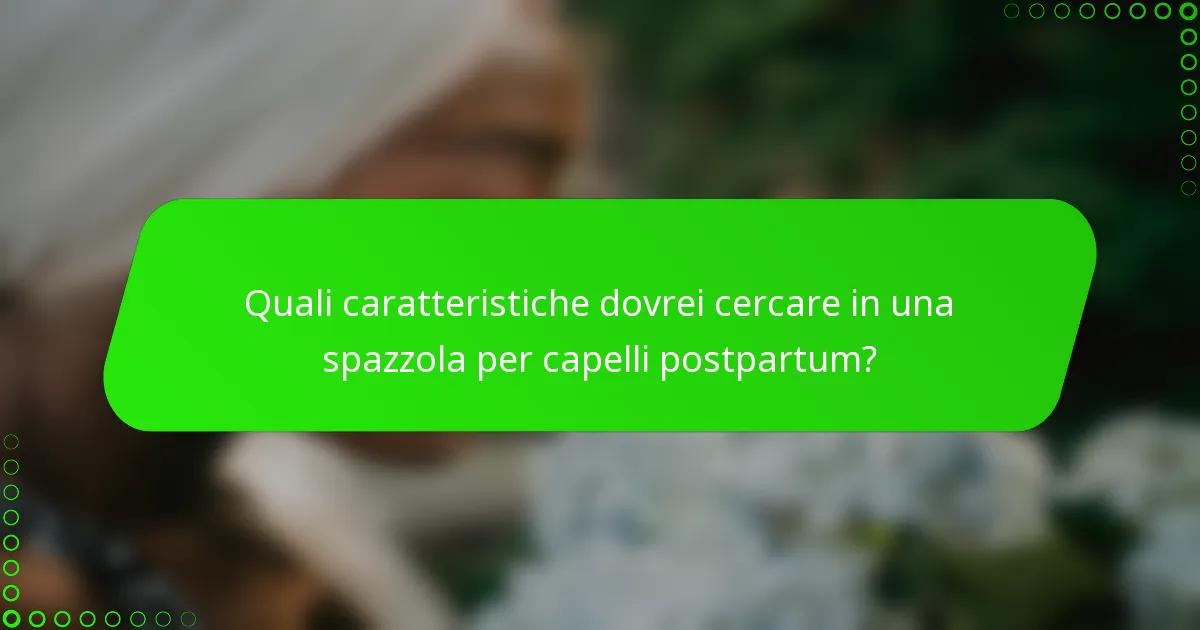 Quali caratteristiche dovrei cercare in una spazzola per capelli postpartum?