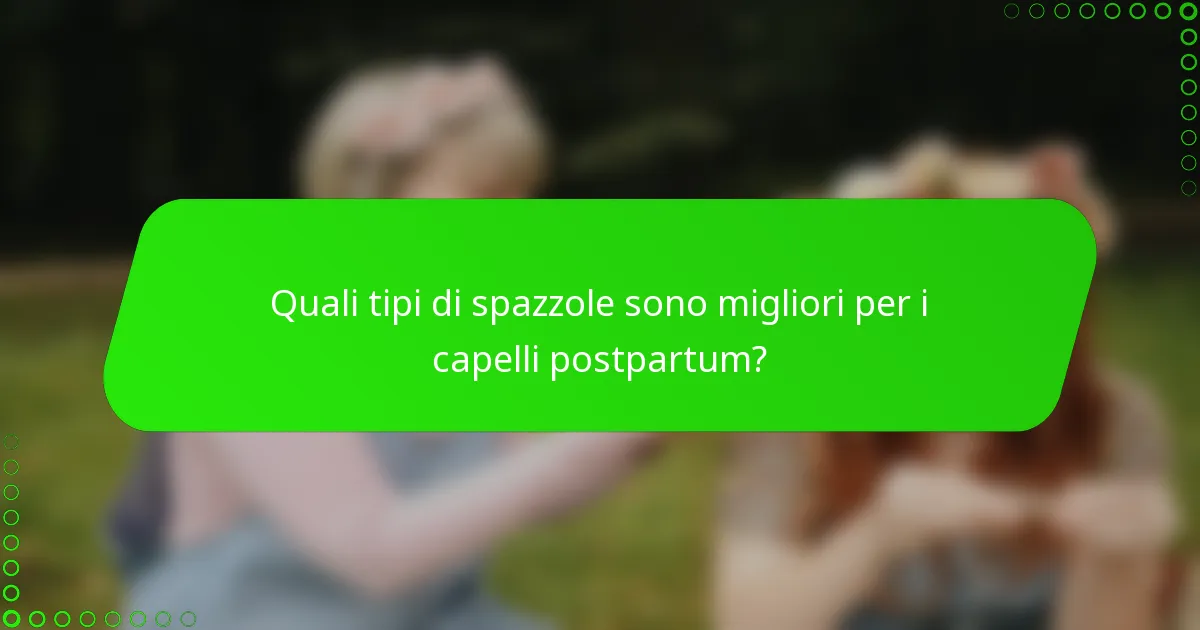 Quali tipi di spazzole sono migliori per i capelli postpartum?